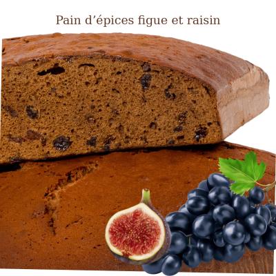 Pain d’épices au miel, figues et raisins
