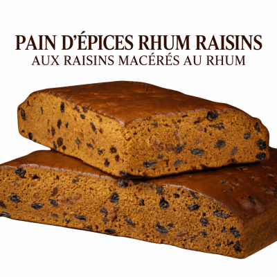 Pain d’épices au miel Rhum Raisin